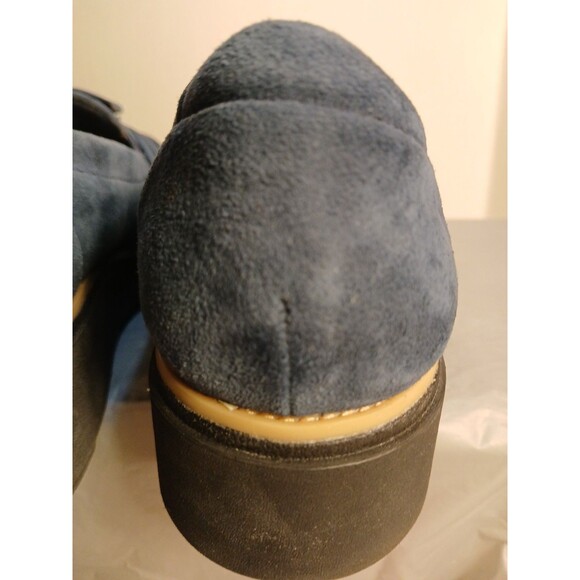 Clarks SHARON DASHER Blue Suede Designer Wedge Loafer WMS 10W  NEW ($110) - Picture 12 of 16